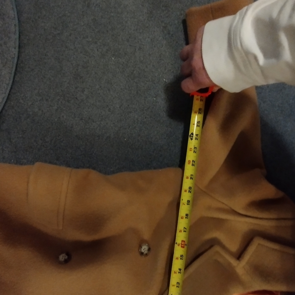 Halston Heritage Camel Double-Breasted Wool Coat - Picture 7 of 8